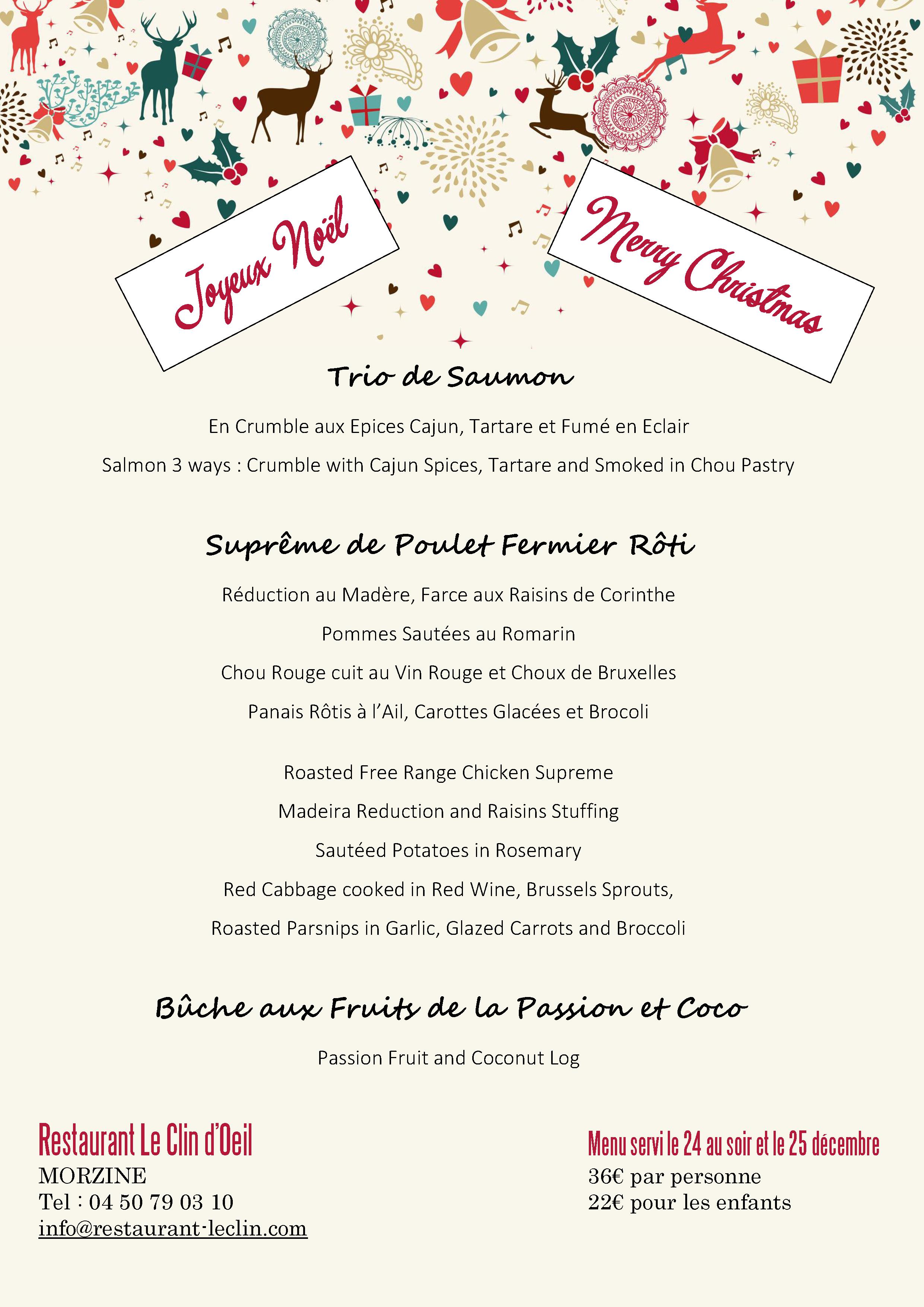 Menu de Noël prêt !